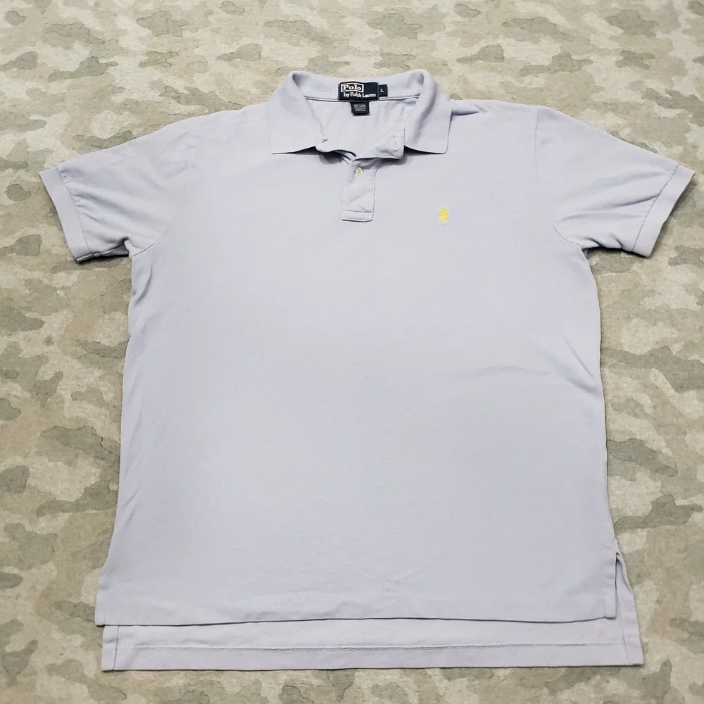 Polo Ralph Lauren Polo Shirt Mens Large Blue Short Sleeve Golf Casual Small Pony
